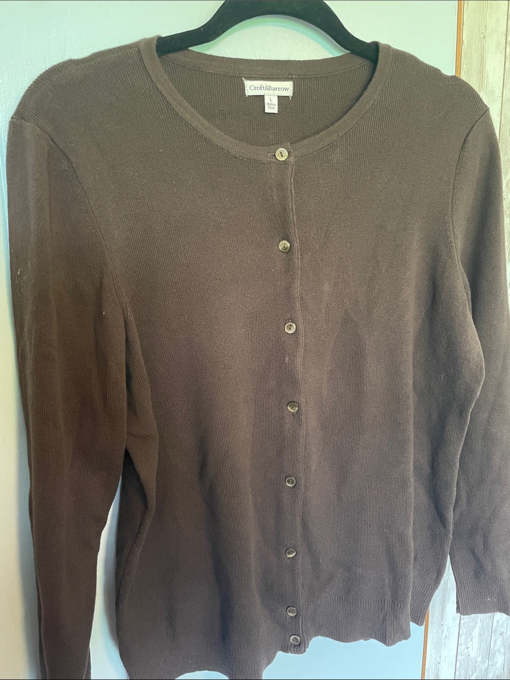croft & barrow Brown Button-Front Women's Cardigan